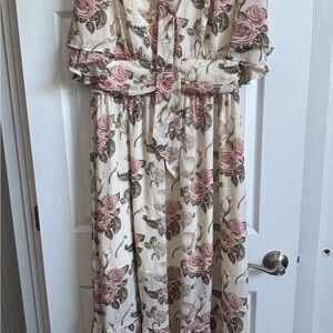 Floral Maxi Dress with Belt